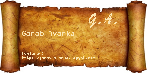 Garab Avarka névjegykártya